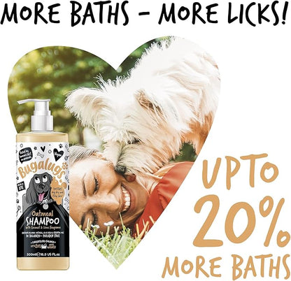 BUGALUGS Oatmeal & Aloe Vera Dog Shampoo Dog Grooming Shampoo Products for Smelly Dogs with Fragrance, Oatmeal Puppy Shampoo, Professional Vegan pet Shampoo & Conditioner
