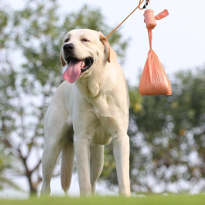 Dog Poop Bags with Handles 9 Rolls 108 Counts Big Sizes Leak Proof and Extra Thick Waste Bags Refill Rolls for Walking Small Medium Large Dogs Cats Litter With Holder Peach Scented