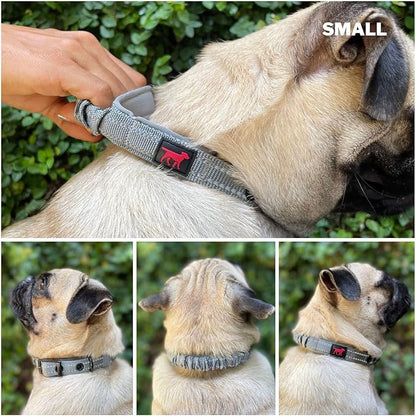 Tuff Pupper Heavy Duty Dog Collar with Handle | Ballistic Nylon Heavy Duty Collar | Padded Reflective Dog Collar with Adjustable Stainless Steel Hardware | Convenient Sizing for All Breeds