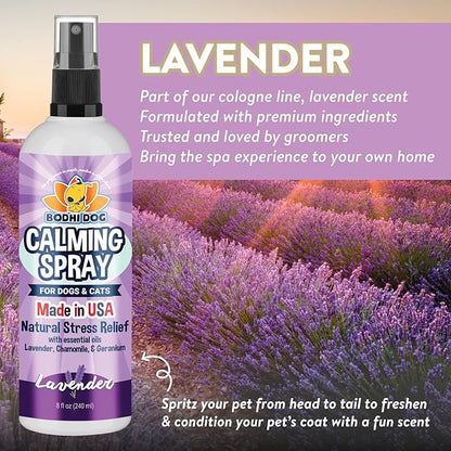 Bodhi Dog Natural Calming Spray for Dogs - Anxiety Relief for Grooming, Travel, Fireworks & More - Gentle Care for Pets - Made in USA - Calming Lavender Scent (8 Fl Oz)