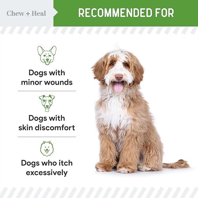 Chew + Heal Labs Hypochlorous Acid Spray for Dogs – 8oz Dog Wound Spray for Cuts, Burns, Sores, Abrasions, and More – Non Toxic and Chemical Free HOCI Wound Care – Made in The USA