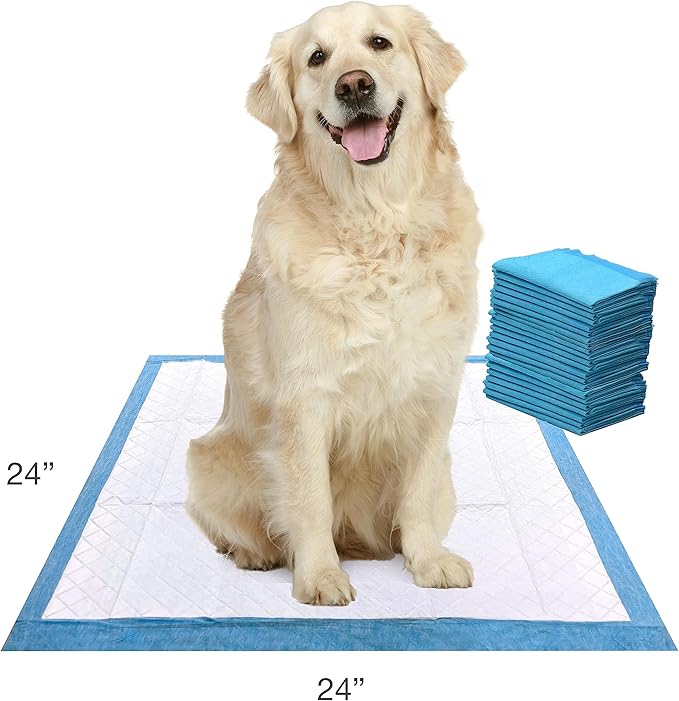 Four Paws Wee-Wee Super Absorbent Unscented Pee Pads for Dogs & Puppies with Insta-Rise Border, Leak-Proof Dog Housebreaking Potty Training Floor Protection, 24" x 24", 22 Count