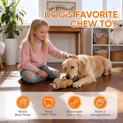 2-Pack Indestructible Chew Toys for Aggressive Chewers - Dog Toys to Keep Them Busy with Durable Nylon & Treat Dispenser to Relieve Boredom & Anxiety