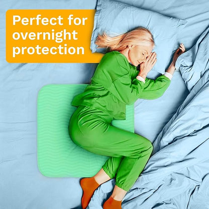 GREEN LIFESTYLE® Washable Underpads - Heavy Absorbency Reusable Bedwetting Incontinence Pads for Kids, Adults, Elderly, and Pets for Bed, Sofa, Couch, Floor (Pack of 10 - 34x36)