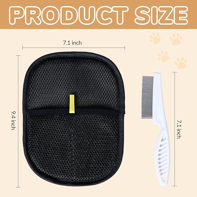 Pet Hair Removal Gloves, Electrostatic Pet Hair Grooming Gloves for Dog & Cat, Reusable for Carpet, Clothing,Furniture,Clothing, Couch,Bed,Curtain-4 PCS