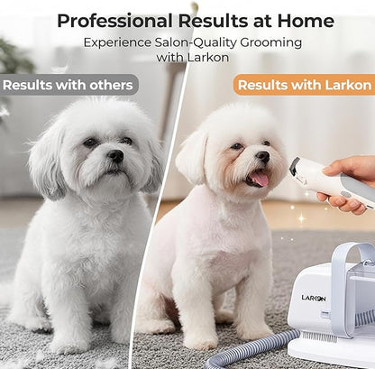 Pet Grooming Vacuum & Nail Grinding Kit – 10Kpa High-Suction Pet Hair Vacuum with 3-Speed Settings & Ultra Low Noise + Nail Grinder | Cats & Dog Grooming Vacuum for Shedding | Large 2L Dustbin