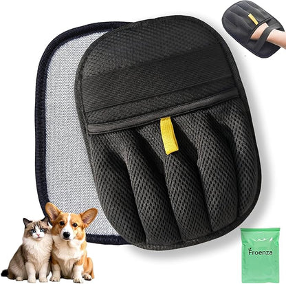 Pet Hair Remover Glove for Dogs & Cats, Electrostatic Fabric Hair Removal Mitt for Sofa, Couch, Bedding, Carpet & Car Interior, Reusable Furniture & Upholstery Cleaning Tool