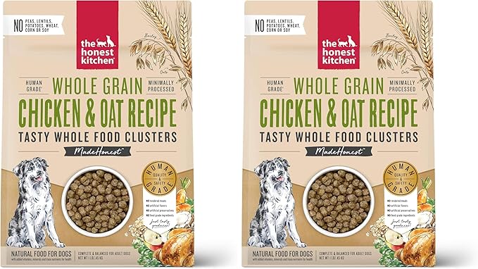 The Honest Kitchen Whole Food Clusters Whole Grain Chicken & Oat Dry Dog Food, 1 lb Bag (Pack of 2)