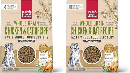 The Honest Kitchen Whole Food Clusters Whole Grain Chicken & Oat Dry Dog Food, 1 lb Bag (Pack of 2)