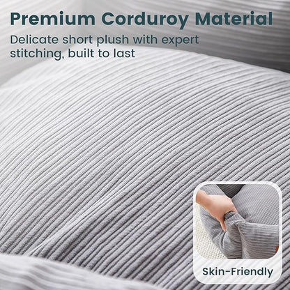 Petinstinct Medium Dog Bed, 30 Inch Washable Corduroy Dog Bed with Removable Cover & Anti-Slip Bottom, Durable Comfort for Medium to Large Dogs up to 45 lbs (Gray)