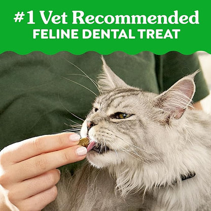 Greenies Feline Veterinarian-Recommended Adult Natural Dental Cat Treats, Oven Roasted Chicken Flavor, 21 oz. Tub