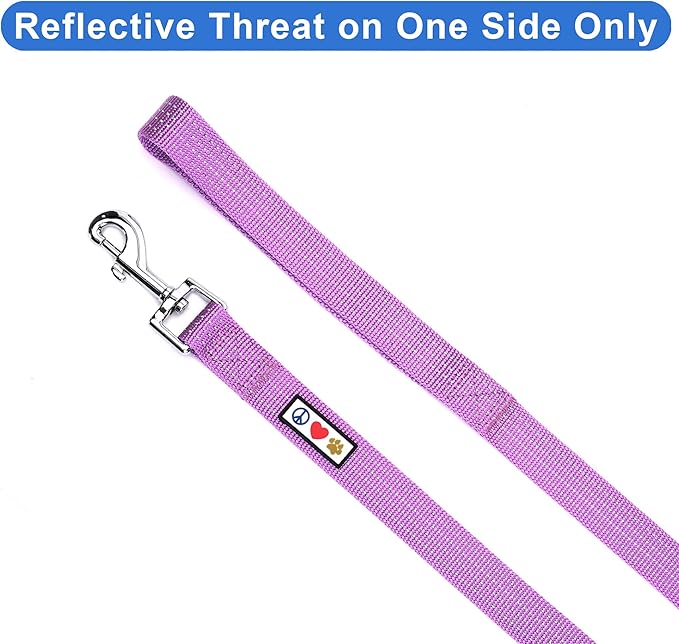 Pawtitas Orchid Dog Leash 6 ft M/L Reflective Durable Lightweight Dog Lead for Medium or Large Dogs and Puppies