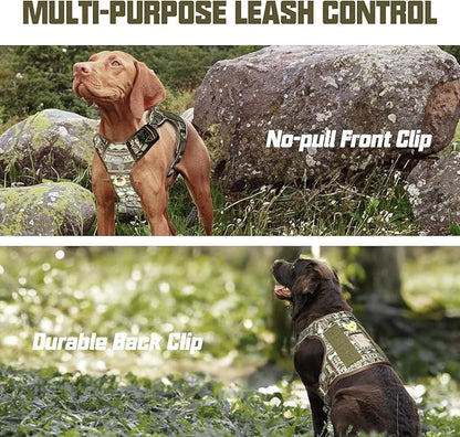 AUROTH Tactical Dog Harness for Large Dogs No Pull Adjustable Pet Harness Reflective K21 Working Training Easy Control Pet Vest Military Service Dog Harnesses