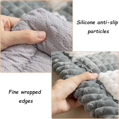 HOMEREFROM Couch Cover for Dogs Washable, Fuzzy Pet Cover for Sofa, Covers for 3 Cushion Couch Pet-Friendly, Non Slip Dog Bed Mat Dog Blanket (Bluegrey, 27.6x82.7 inch)