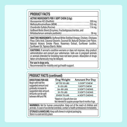 New! WellJoy Dog Supplement Joint+ GutBoost | Dog Health Supplement | Supports Healthy Flexible Joints | Dual-Benefit GutBoost Formulation | Vet Formulated | USA Made | Chicken Flavor | 90 Soft Chews
