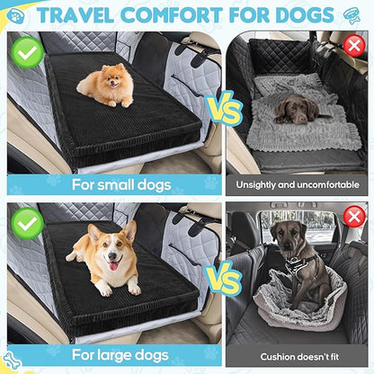 Dog Car Bed, Non-Slip Backseat Extender Pet Mat, Removable Washable Dog Bed for SUVs, Sedans & Trucks, Anti-Slip Travel Bed for Dogs, Easy Clean & Scratch-Proof & Comfort (50"x24.6")
