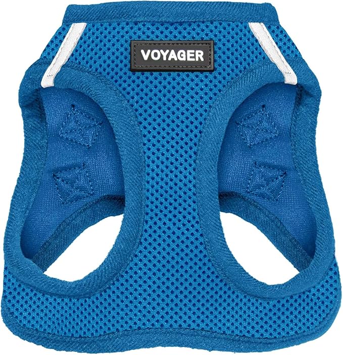 Best Pet Supplies Voyager Step-in Air Harness - All Weather Mesh, Reflective, No Pull Harness for Dogs, Cats - Secure with Hook & Loop Fastener, Buckle, Double D-Rings - Royal Blue, XL