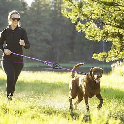 JSXD 5 FT Heavy Duty Double Handle Dog Leash with Comfortable Padded and Reflective Rope, for Small, Medium, Large Dogs (Rope-Purple)