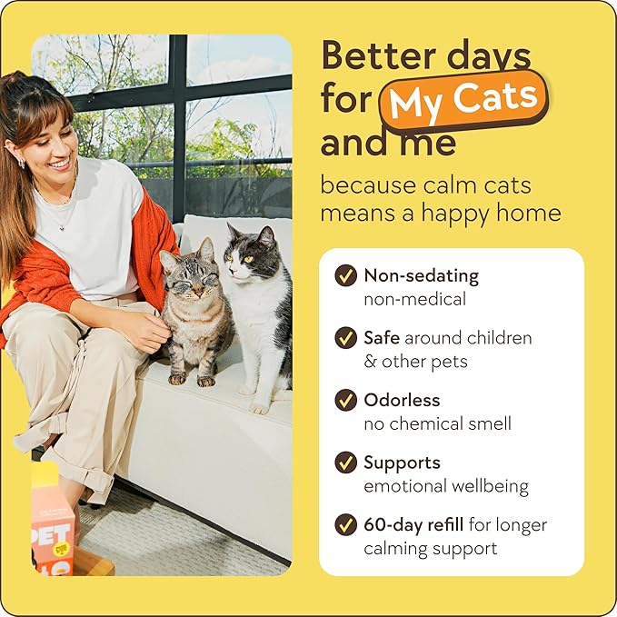 TherapetMD 2-Pack 120-Days Cat Calming Diffuser Kits - Dual-Pheromone Cat Diffusers for Stress, Pee Spraying, Fighting, Excessive Meowing & Scratching – Includes 2 Diffusers + 120-Days Refills