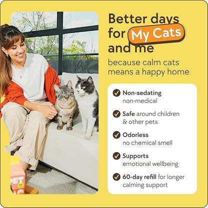 TherapetMD 2-Pack 120-Days Cat Calming Diffuser Kits - Dual-Pheromone Cat Diffusers for Stress, Pee Spraying, Fighting, Excessive Meowing & Scratching – Includes 2 Diffusers + 120-Days Refills