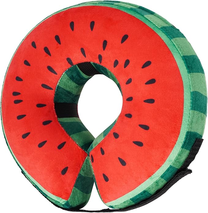 Recovery Donut Collar for Dogs & Cat,Inflatable Dog Collar Alternative After Surgery,Soft Cone for Large Medium Small Pet(Watermelon,Small)