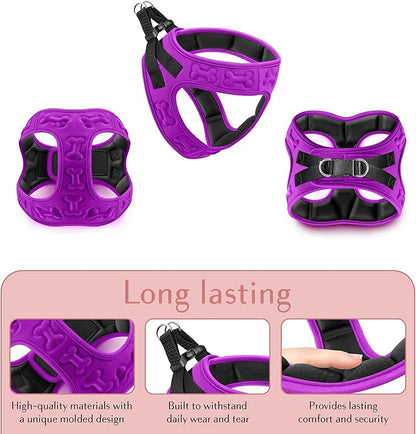 Comfort fit Step-in Dog & Puppy Harness - Comfortable All Weather Dog Vest Harness: Adjustable, Soft Padded, Easy to Put-on for Small, Medium-Sized Dogs.