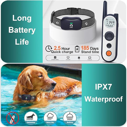 MIMOFPET Wireless Dog Fence System for 2 Dogs - Up to 3500ft Adjustable Electric Fence,Waterproof Training Collar Rechargeable,Pet Containment System for Large Medium Dogs
