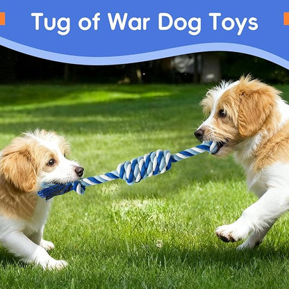 wodoca Dog Rope Toys 4 Pack, Puppy Teething Cotton Knot Chew Rope for Small Medium Dogs, Interactive Tug of War Dog Toys for Boredom, Teeth Cleaning