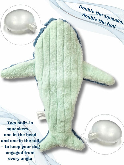 Large Crinkle Dog Toy – No stuffing Squeaky Dog Toy for Small, Medium & Large Breeds, Interactive Tough toy set - Ideal for Chewing, Teething & Fetch, Durable Pet-Safe Materials - Soft Blue Plush