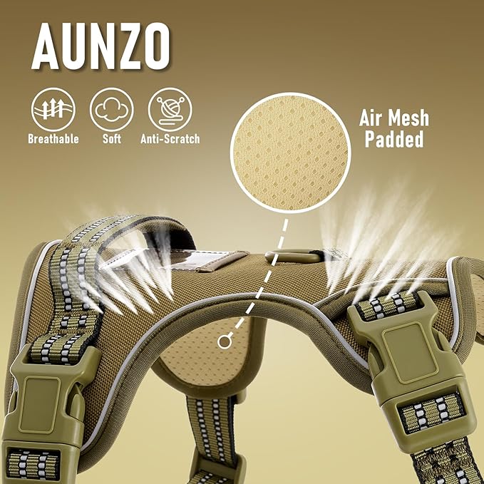 No-Pull Adjustable Dog Harness for Small Dogs, Easy Control with Handle, Havanese Chihuahua Puggle, Inescapable, Ez Walking, with Safe Reflective Strips, No Rub, No Choke, Army Green, S