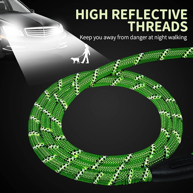 Long Dog Leash for Training 20Ft-Reflective Nylon Rope with Swivel Hook-Recall Agility Lead for Large Small Medium Dogs Outside Walking Hiking-Green