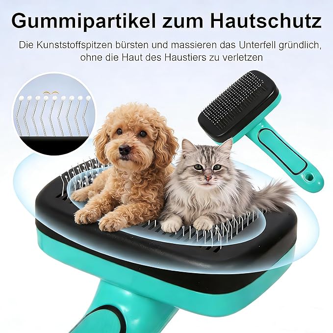 WOPQAEM 5 PCS Self Cleaning Slicker Brush & Pet Grooming Rake & Bath Brush & Nail Clippers & Pet Comb for Dogs and Cats,Professional Deshedding Dematting Tool for Long and Short Haired Pets
