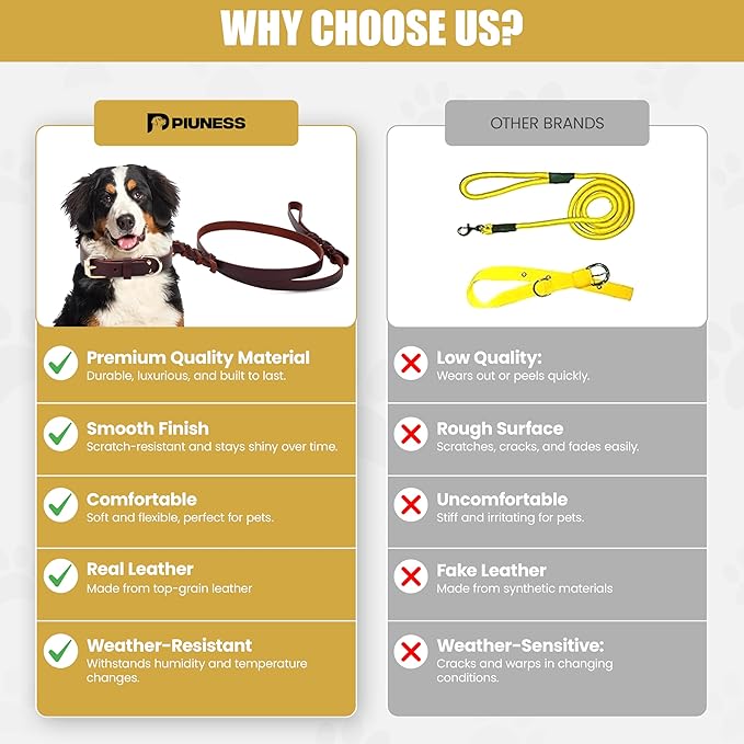 100% Real Leather Dog Collar, Premium Adjustable Fit with Durable Buckle, Stylish Comfort for Dogs (Small)