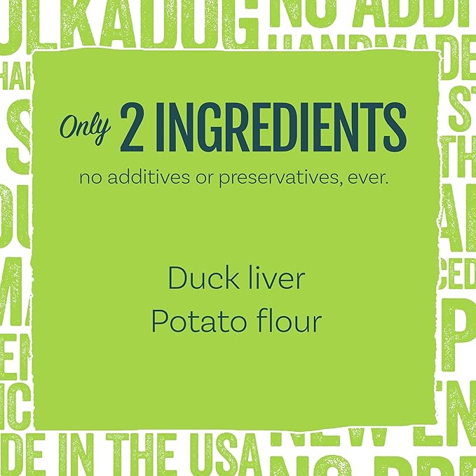 Polkadog Lucky Duck Bone-Shaped Dog Treats, Cat Snacks – All-Natural Pet Treats for Kittens, Puppies – Bite-Sized, Crunchy Snack for Dogs, Cats – 2 Ingredients – 7oz