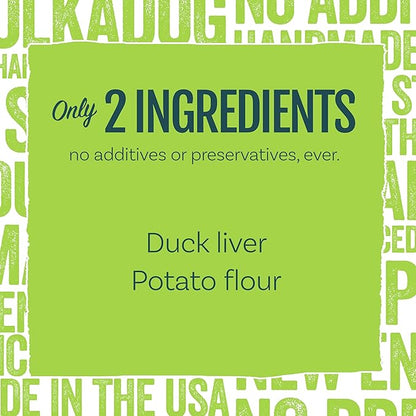 Polkadog Lucky Duck Bone-Shaped Dog Treats, Cat Snacks – All-Natural Pet Treats for Kittens, Puppies – Bite-Sized, Crunchy Snack for Dogs, Cats – 2 Ingredients – 7oz