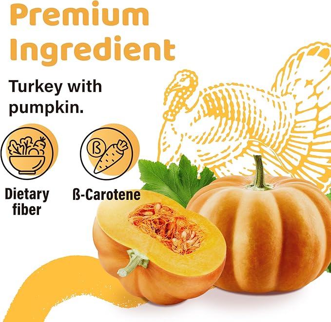 iPaw Turkey Dog Treats, All Natural Human Grade Dog Treat, Suitable for Training chew, US Sourced Raw Material, Hypoallergenic, Rawhide Alternative, Braided Stick (Pumpkin), 5 Packs