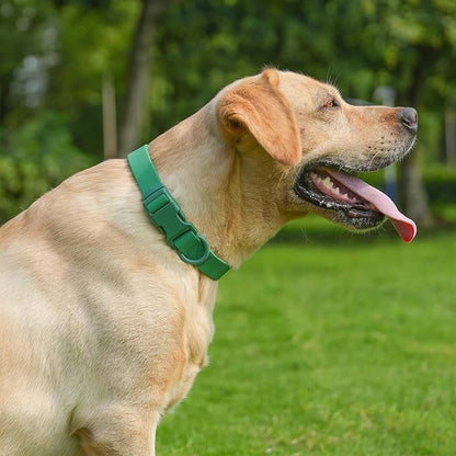 Waterproof Rubber Dog Collar, Odor-Resistant and Easy to Clean, Ideal for Daily Walks, Rainy Days, Swimming and Hiking, Fits Small Medium and Large Dogs