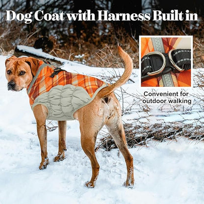 Lelepet Warm Dog Winter Coat Dog Coats for Extra Large Dogs Waterproof Dogs Jacket with Harness Built in Reflective Cold Weather Coats Windproof Zip-Up Winter Fleece Vest Snowsuit Great Dane 3XL
