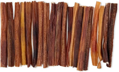 GigaBite Single Ingredient All Natural Free Range Bully Treats and Chews - Bully Sticks/Bladder Sticks/Beef Esophagus by Best Pet Supplies - Bully Sticks (Medium Half-Cut 6"), Pack of 20
