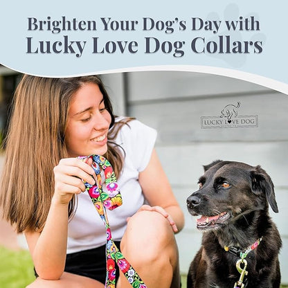 Lucky Love Dog - Adjustable Dog Collar with Easy Click Buckle for Medium, Durable, & Comfortable for Male & Female Dogs, Pet Collar for Puppies & Adult Dogs - Blackbird, Medium