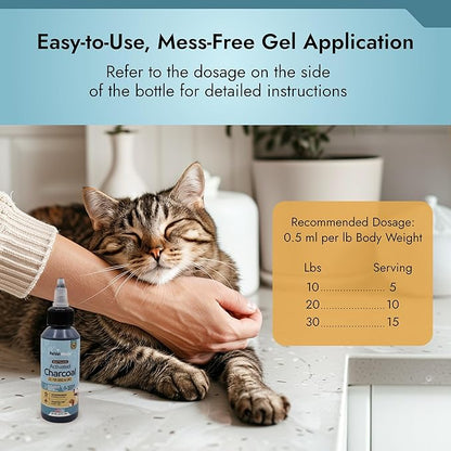 Pet Vet Flavored Activated Charcoal Gel for Dogs & Cats (60ml Bottle), Dog First Aid Activated Charcoal, Absorbs Toxins, Supports Poisoning, Diarrhea & Gas Relief, Emergency Pet Dog Supplies (Beef)