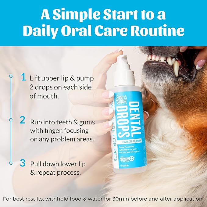 SKOUT'S HONOR Fresher Breath Advanced Dental Drops - Fights Plaque and Tartar, Freshens Breath Fast, No Brushing Required, 4oz