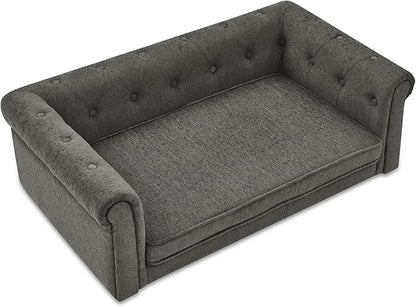 KEIKI 39" Dog Bed for Medium and Large Dogs, Elevated Pet Sofa Bed, Durable Elevated Couch Bed with Legs, Dark Gray