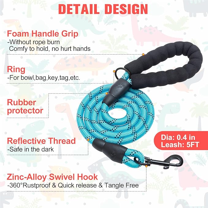 BEAUTYZOO Step in Dog Harness and Leash Set,Reflective Dog Harness No Pull No Choke Puppy Harness for Small Medium Large Dogs Cats,Soft Padded Mesh Vest Harnesses for Girl and Boy Pets,Dinosaurs M