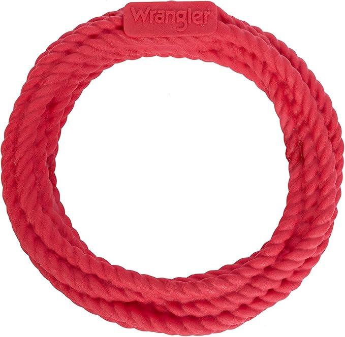 Wrangler Foam Coiled Rope Dog Chew Toy – Scented Dog Rope Toy for Medium to Large Dogs – Pet-Safe Foam Toy for Tug & Fetch – Promotes Healthy Chewing - Indoor/Outdoor Play (Red, Beef)