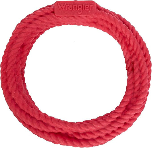 Wrangler Foam Coiled Rope Dog Chew Toy – Scented Dog Rope Toy for Medium to Large Dogs – Pet-Safe Foam Toy for Tug & Fetch – Promotes Healthy Chewing - Indoor/Outdoor Play (Red, Beef)