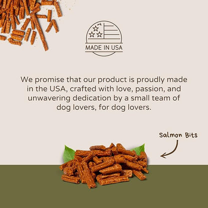 Boulder Dog Food Company All Natural Bits Dog Treats - Dog Treats Made in USA Only (Salmon, 8 oz)