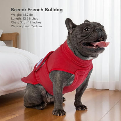 cyeollo Small Dog Sweater, Fleece Dog Sweaters Turtleneck Vest Soft Puppy Sweatshirt Stretchy Pet Fall Autumn Coat Warm Winter Clothes for Small Dogs Girl, Red L