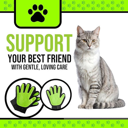 Pet Grooming Gloves – 1 Pair – Deshedding & Bath Massage Mitts for Dogs & Cats – Choose from 5 Colors – Adjustable, Reusable & Easy to Clean (Lime Green)
