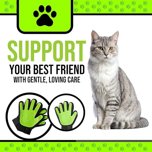 Pet Grooming Gloves – 1 Pair – Deshedding & Bath Massage Mitts for Dogs & Cats – Choose from 5 Colors – Adjustable, Reusable & Easy to Clean (Lime Green)